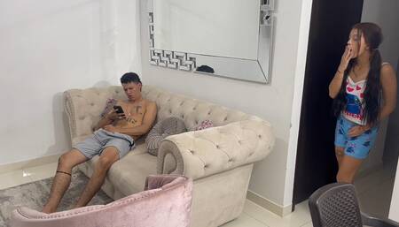 My Shy Stepsister Catches Me Masturbating and Wants Me to Fuck Her Really Hard Until She Cums