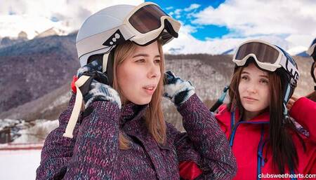 Young (18+) action with seductive Alice Flore and Erika Mori from Young Lesbian Lovers