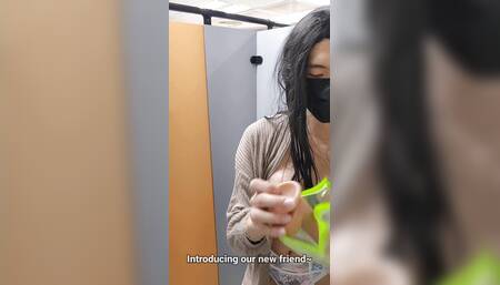 College Dare! Exhibitionist Gina Fuck Herself in Men's Room