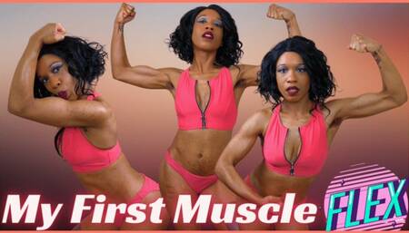My First Muscle Flex: BIKINI BABE FLEXES BICEPS IN 4K