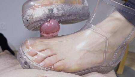 Shoejob with CLEAR UGGS and french pedicure