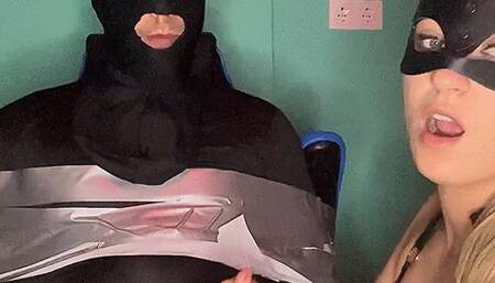 Duct tape bondage blowjobs and hard handjobs