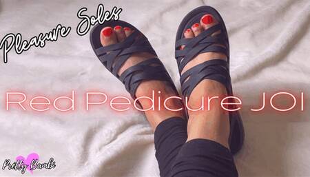Red Pedi MILF Feet Strappy Black Platform Crocs Sandals JOI