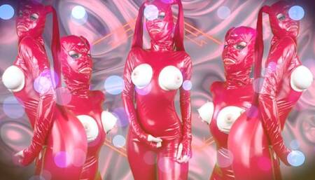 Goon for my red shiny PVC covered body - GOONER , GOONING , GIMP , ASMR