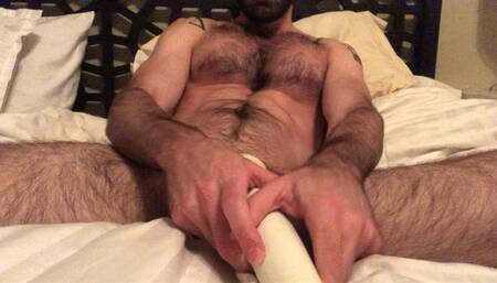 Solo Wand Play With Ball Stretcher For Massive Ruined Orgasm