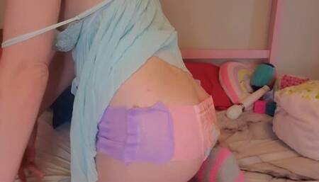 Pillow Hump and Cum in Vintage Pink Princess Pullup