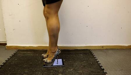 iPad crush with Snake Skin metal heel metal tipped stiletto high heels