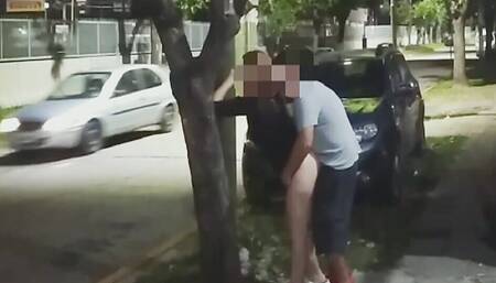Hot Couple Fucking on the Street in Outdoor with Risky