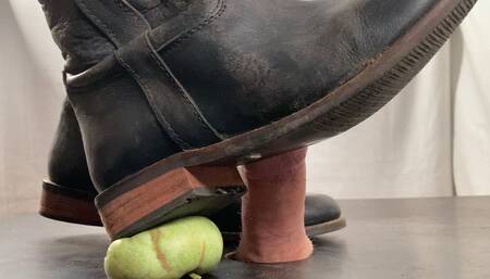 A Shoejob Dream comes true - Bootjob in dirty riding boots - CBT, foodcrush on cock, humilation with riding crop and full cumsqueezing - slavecam - 4k