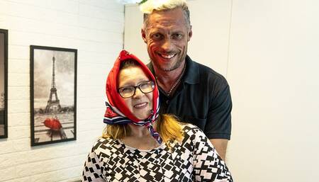 67 years old granny gets anus stretched