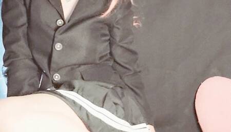 Chainsmoking! With glasses European style - beret and high heels