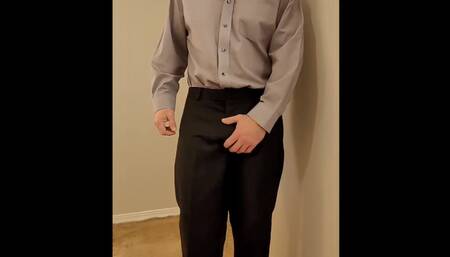 Business Man with Big Cock Shoots Big Cumshots After Horny Day at the Office