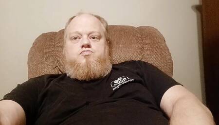 Stroking my Big Cock, freshly shaved Beard