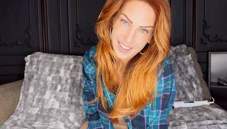 Sexy redhead makes her panties wet for you