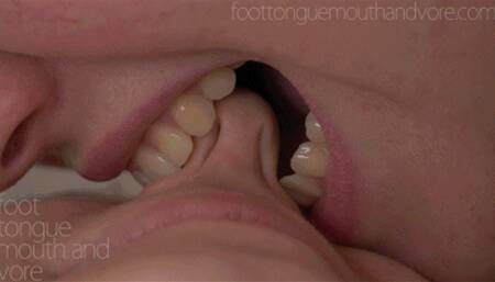 Hannah Bites Leonie's Arms, Hands, Neck, Cheek, Chin, Nose, Belly and Legs