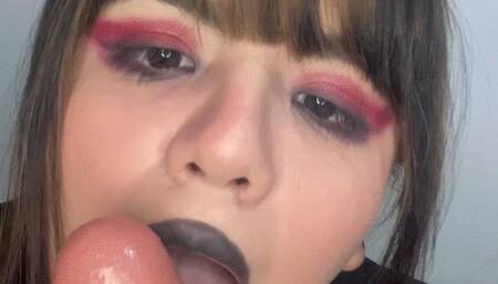 Weird emo girl masturbates with you