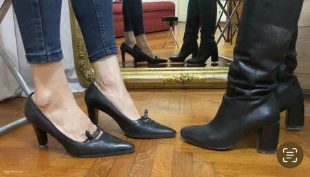 TWO GIRLS TOE TAPPING AND HEEL TAPPING IN BOOTS AND HEELS - MOV HD