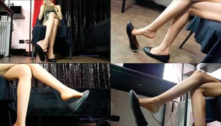 Ballet flats dangling ignore fetish foot worship