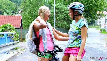 Skinny Teens Have First Lesbian Sex Outdoor After College