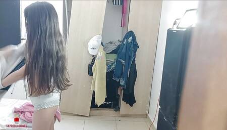 I Find My Stepsister with My Clothes on and I Take Them off and I End up Fucking Her Hard Until I Cum in Her