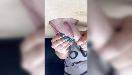 Green Nails Gloryhole Teasing and Tugging