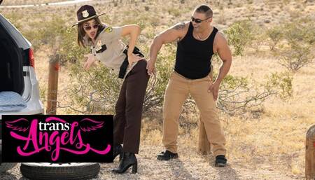 TRANS ANGELS - Draven Navarro Submits To Emma Rose By Kneeling Down & Giving Her A Sensational BJ