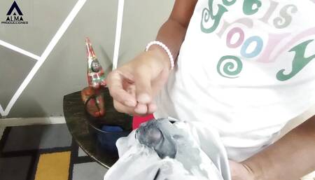 Karla, My Stepdaughter, Gets Horny Cleaning the House and Eats All My Hard Cock Until I Cum Inside Her Pussy