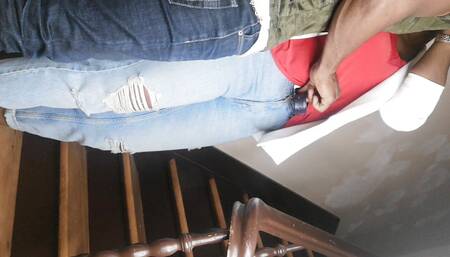 Sex in public, discreetly I fucked on the stairs of my neighbor