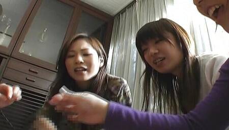 Japanese Girls torturing guys big dick