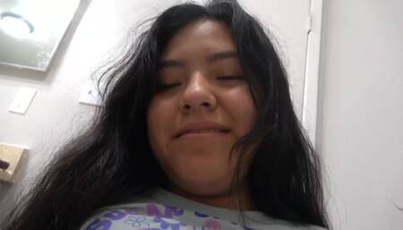 Teen Girl, I fuck her in the bathroom while her boyfriend in the store.I come inside her little and tight pussy..