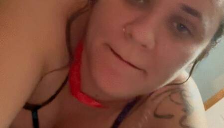 Red lingerie and red lipstick