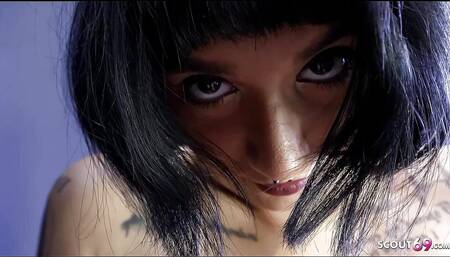 German Inked Slave Girl Candy Scott Seduce to Assfuck and Piss Swallow by Old Guy