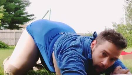 Outside Crossdressing Body Show Blue Dress(super Sexy)