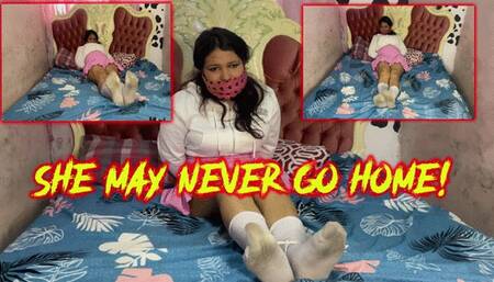 Tied up Schoolgirl in socks bondage with Latina foot fetish Brat