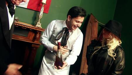 Beautiful babe gets ass fucked in a wax museum