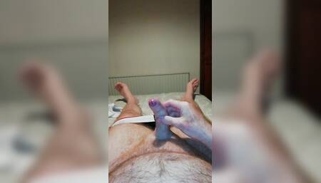 UK Hairy Bear Jockstrap Wank with Heavy Cum Shot