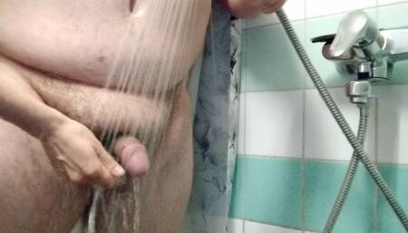 Sexslave Pisses with Her Superchub Masters Uncut White Cock.