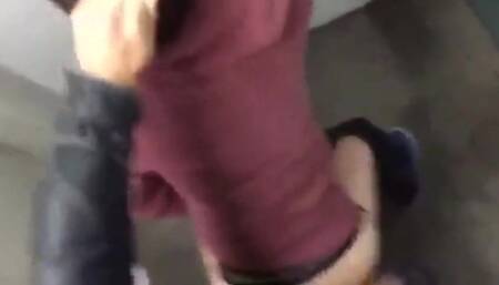 He gets his ass fucked on the stairscase