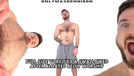 Full size vore Tied & swallowed after bloated belly worship