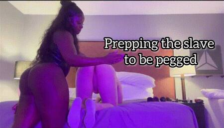 Prepping his ass to be Pegged by BBC