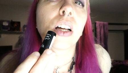 Bright Pink Lipstick on Chapped Lips