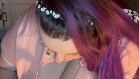 seduced by the unrelenting tentacle for a titfuck while wearing nipple clamps