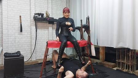 Boots worship and licking with my personal slut Faith