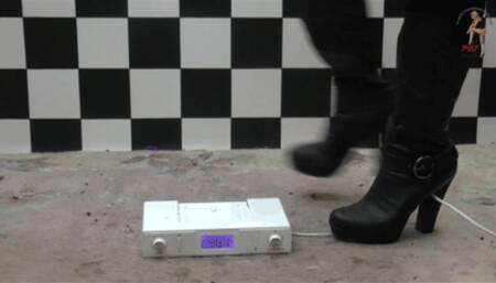 Working Radio Clock under old Boots