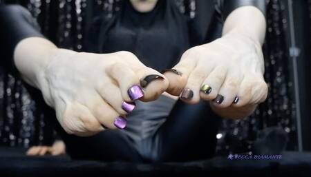 Mesmerizing iridescent nails arabian foot worship