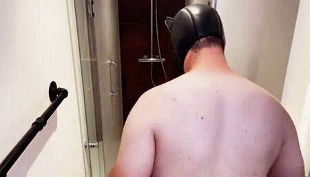 Slave stinks, off to the pee shower