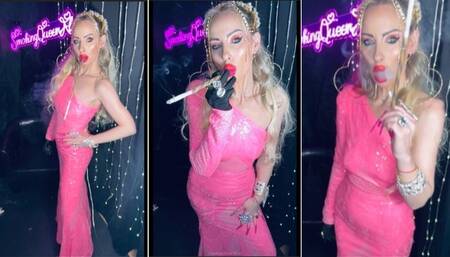 Your goddess Smokes an eve with an extra long holder