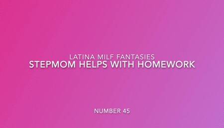 Stepmom Helps With Homework Project
