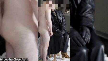 Leather Leopard Suit Manipulation