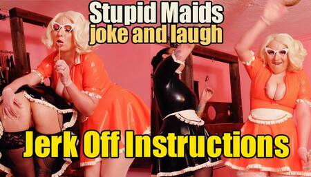 Stupid Latex Maids Joke and Laugh while Giving You Jerk Off Instructions (720p)